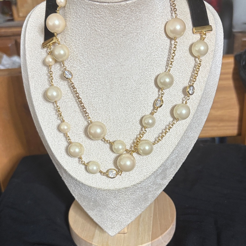 Kate Spade Gold and Cream Pearl Necklace